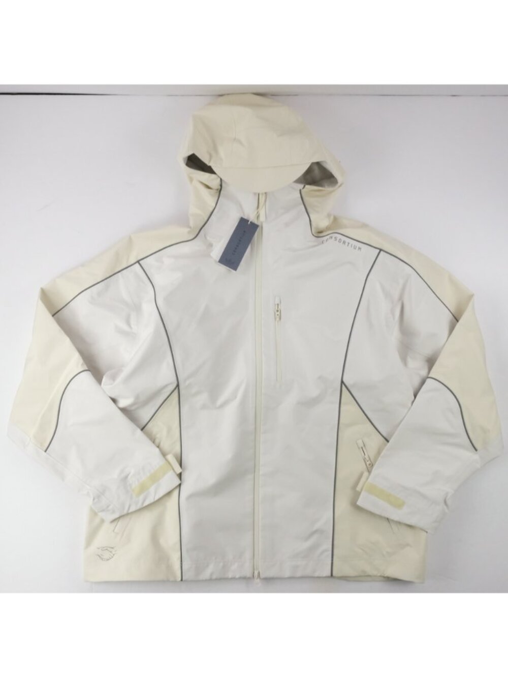 adidas Consortium Shell Jacket Chalk White Rain Coat 3M Sz. XL JY8321 $280